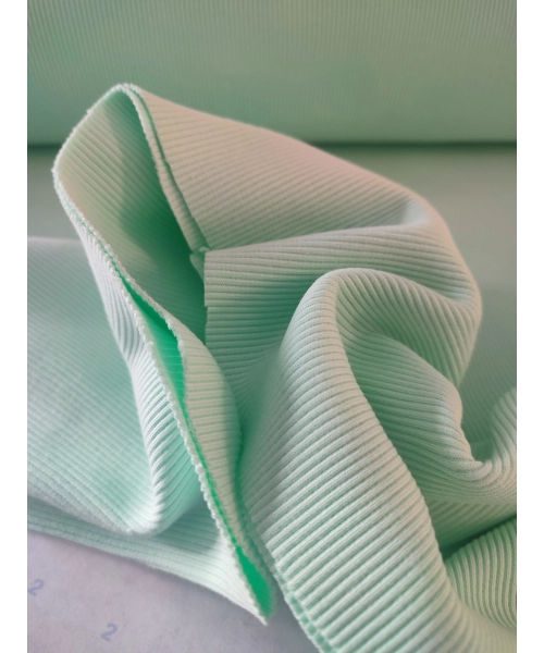 Ściągacz bawełniany prążek do wykończenia odzieży sportowej - miętowy